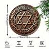 1pc Star of David Round Metal Sign, HD Print Waterproof Aluminum Wall Art for Home Decor