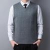 Autumn Men's Woolen Vest Knitted Men's Casual Loose Vest V-neck Sweater