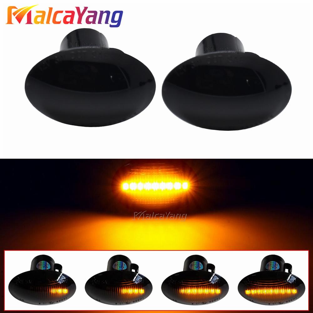 2pcs Dynamic Amber LED Flashing Turn Signal Light For FIAT 500 500C 500L Side Marker Fender Light Lamp For Abarth 500 595 695