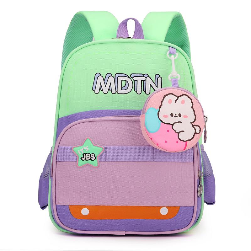 School bag fashionable new light children's backpack large capacity color matching student backpack spine bag