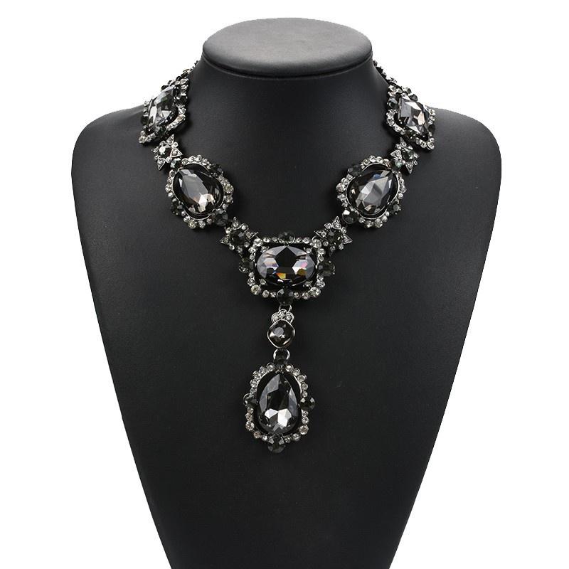 Alloy Pendant Exquisite Necklace With Gemstone Inlay Perfect For Wedding Celebrations And Memories Travel