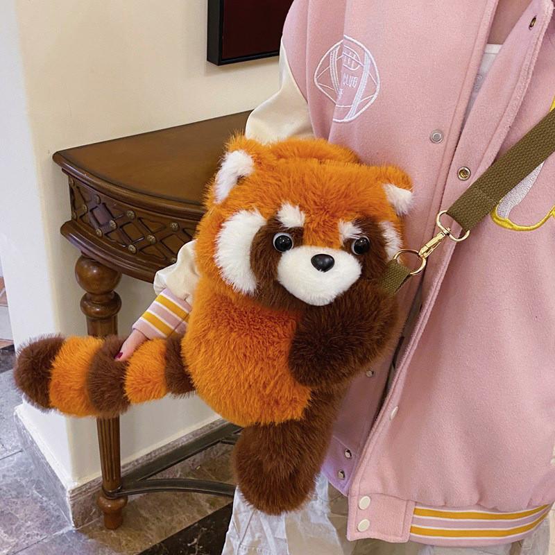 Lotor Procyon Plush Backpack Soft Cartoon Lightweight For Casual Outings School