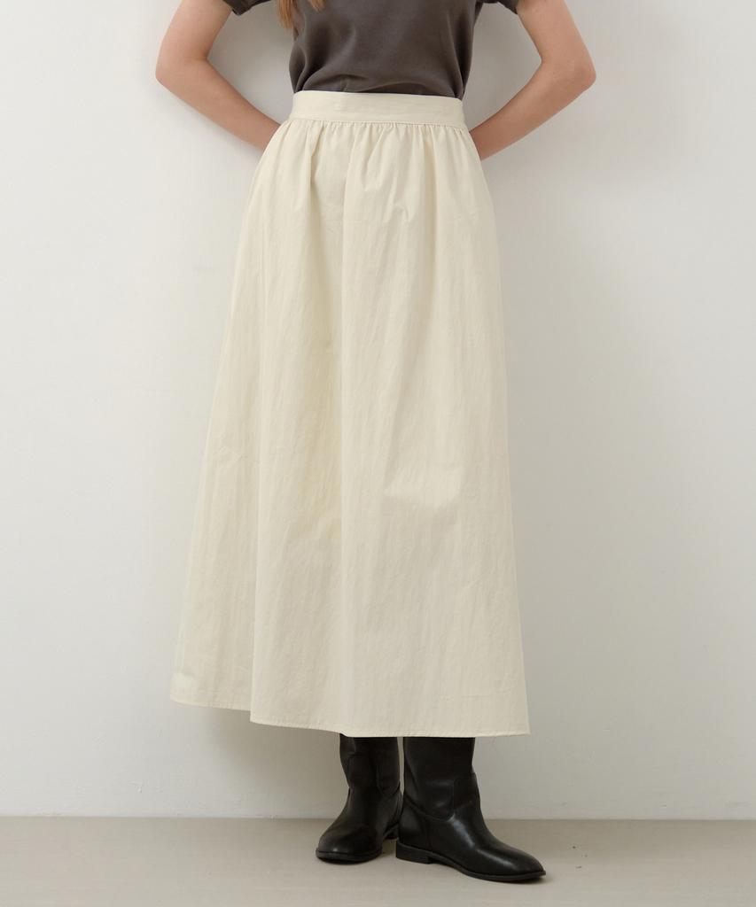 Wednesday Oasis For Woman Slow Flare Long Half-Banding Skirt_Cream(W25-Sk02)