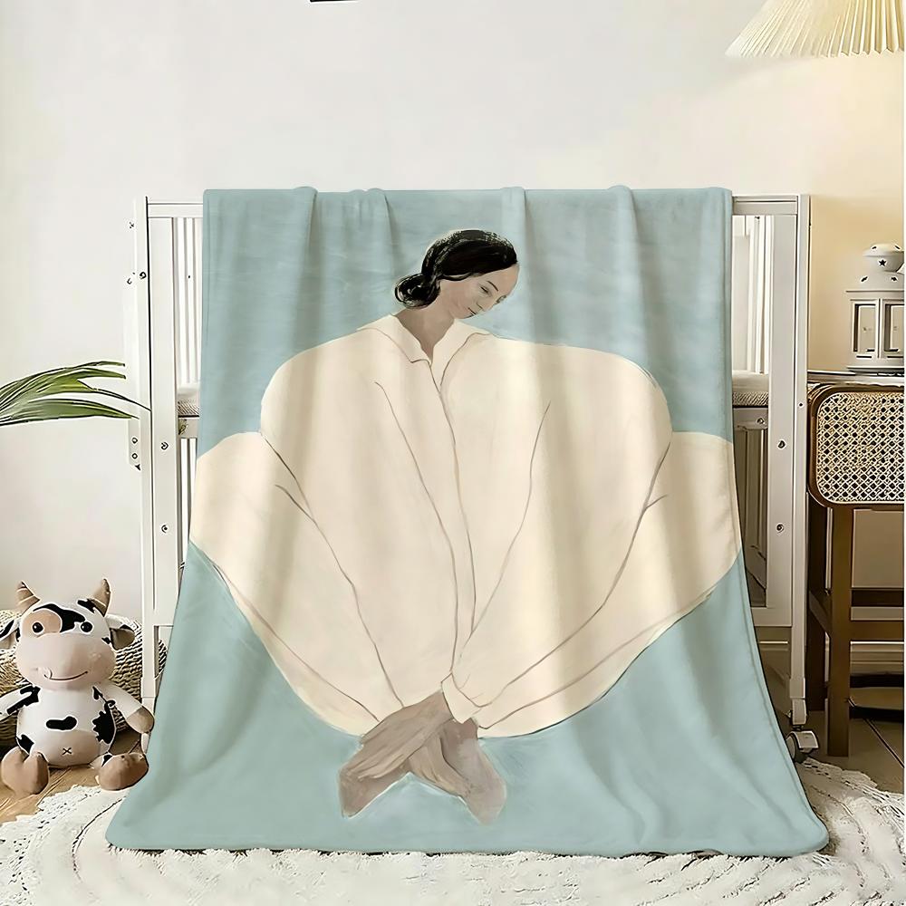 Abstract Sofia Lind Body Line Throw g Flannel Blanket Lightweight Soft Skinfriendly Summer Thin Throw Blanket