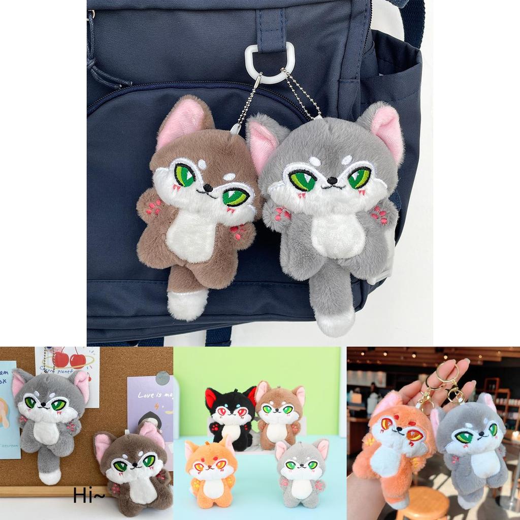 Adorable Cute Wolf Plush Toy Keychain Perfect Holiday Gift For Students In Gray Brown Orange Black