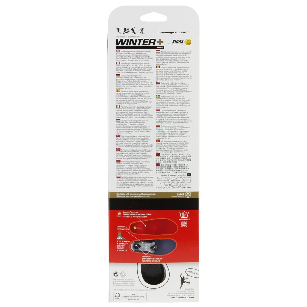 SIDAS Winter Plus Pro Insoles for Skis and Size M Red Snowboards, (25.0cm-26.5cm), (Product Code 20110362)