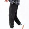 Men Casual Pants Plus Velvet Thicker Drawstring Solid Keep Warm Outwear Ankle-tied Winter Sporty Baggy Trousers Male Fashion