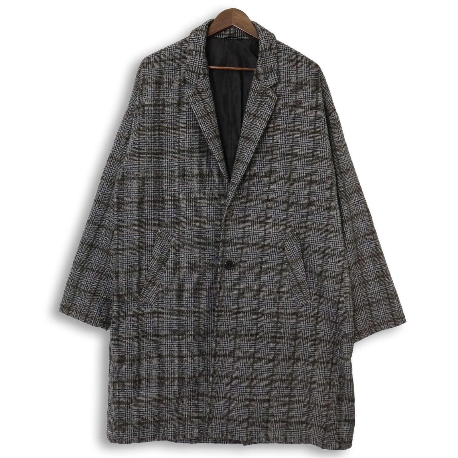 WEGO Autumn/Winter Glen Check Chester Coat Oversize Coat Sz.L Men s