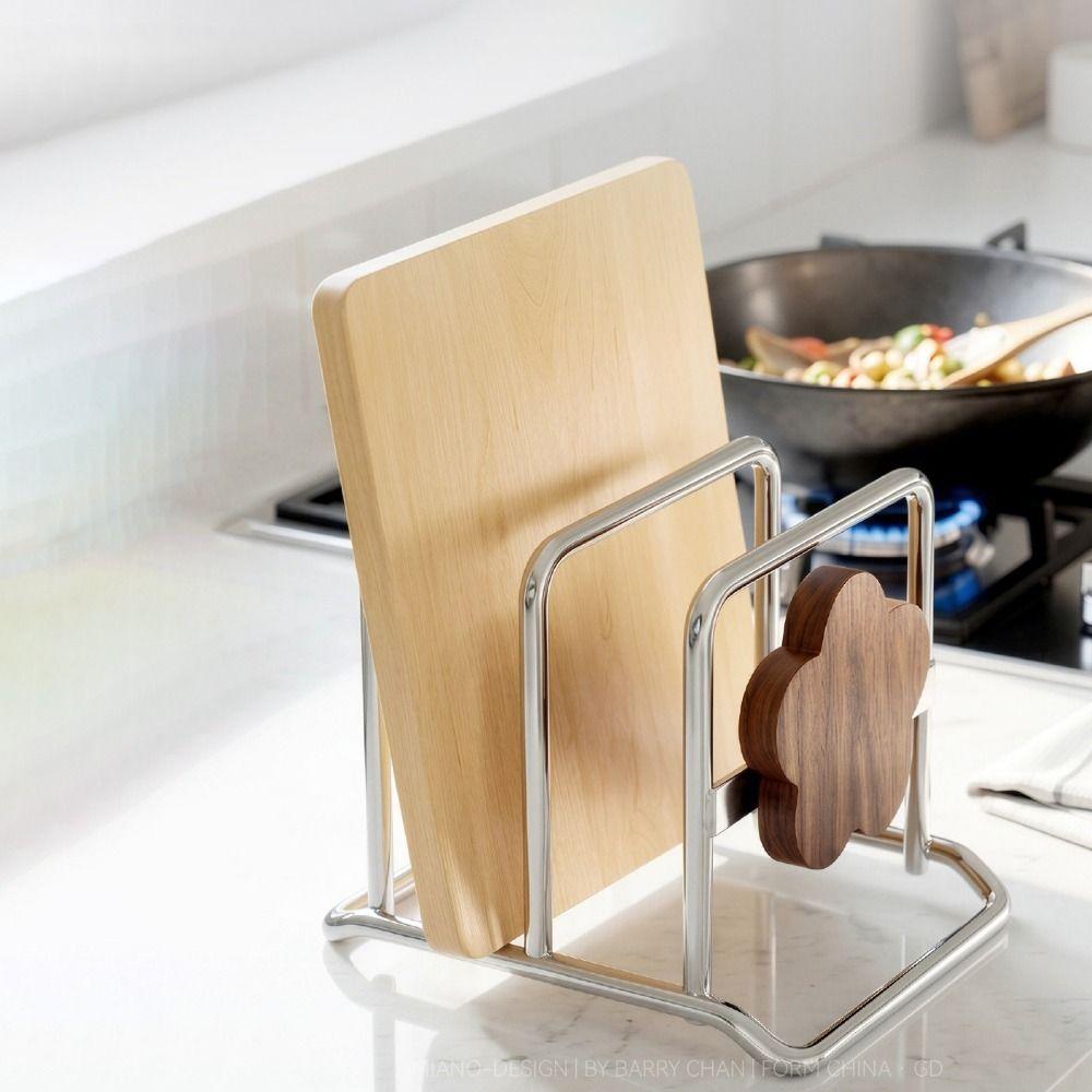 Stable Cutting Board Rack Vintage Style Countertop Draining Storage Shelf for Kitchen