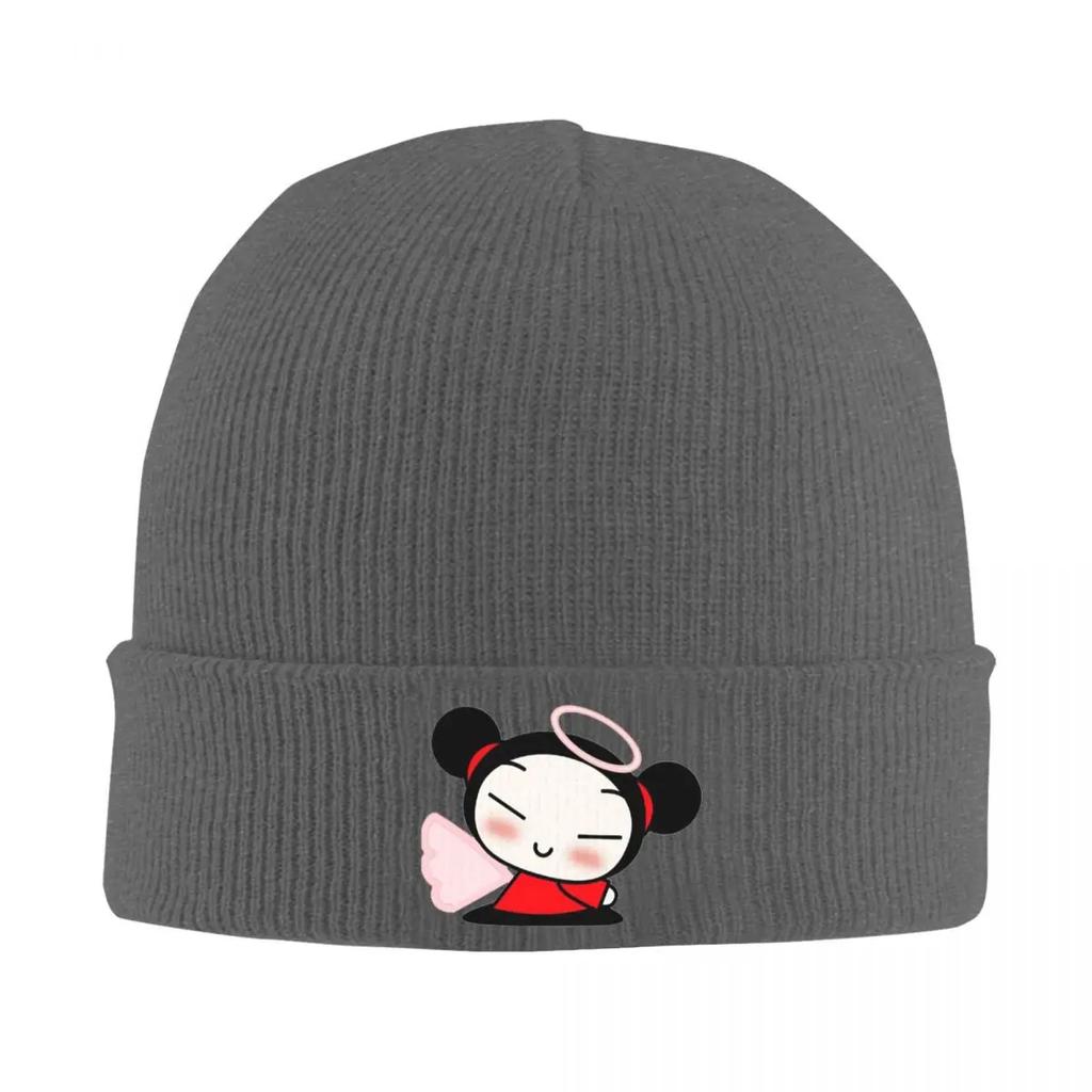 Cartoon Pucca Warm Knitted Cap Hip Hop Bonnet Hat Autumn Winter Outdoor Beanies Hats for Unisex Women Adult