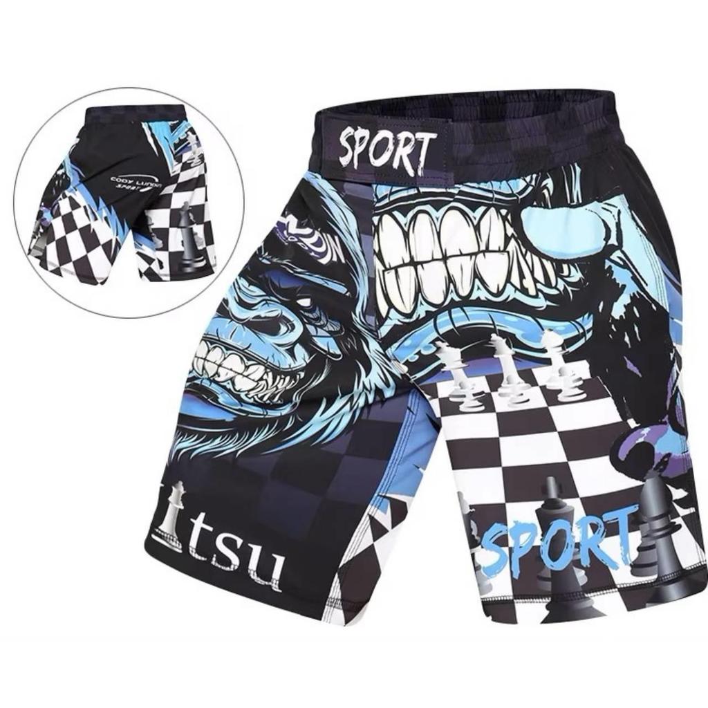 Schlange Kobra Wolf Schädel Panda Hai Affe MMA Muay Thai Kickboxen Shorts Kampfsport UFC Boxer Unisex Männer Frauen Hose Training Sport