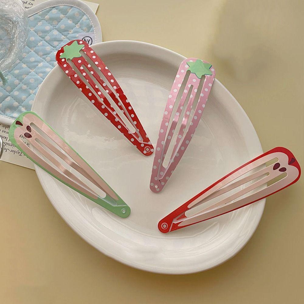 2 Stück 15cm Extra-große Haarspangen Erdbeerfrucht-Serie Kapuzenpullover BB-Clip Kreativ Polka-Dot Lustiger Haarclip Vorhangdekoration