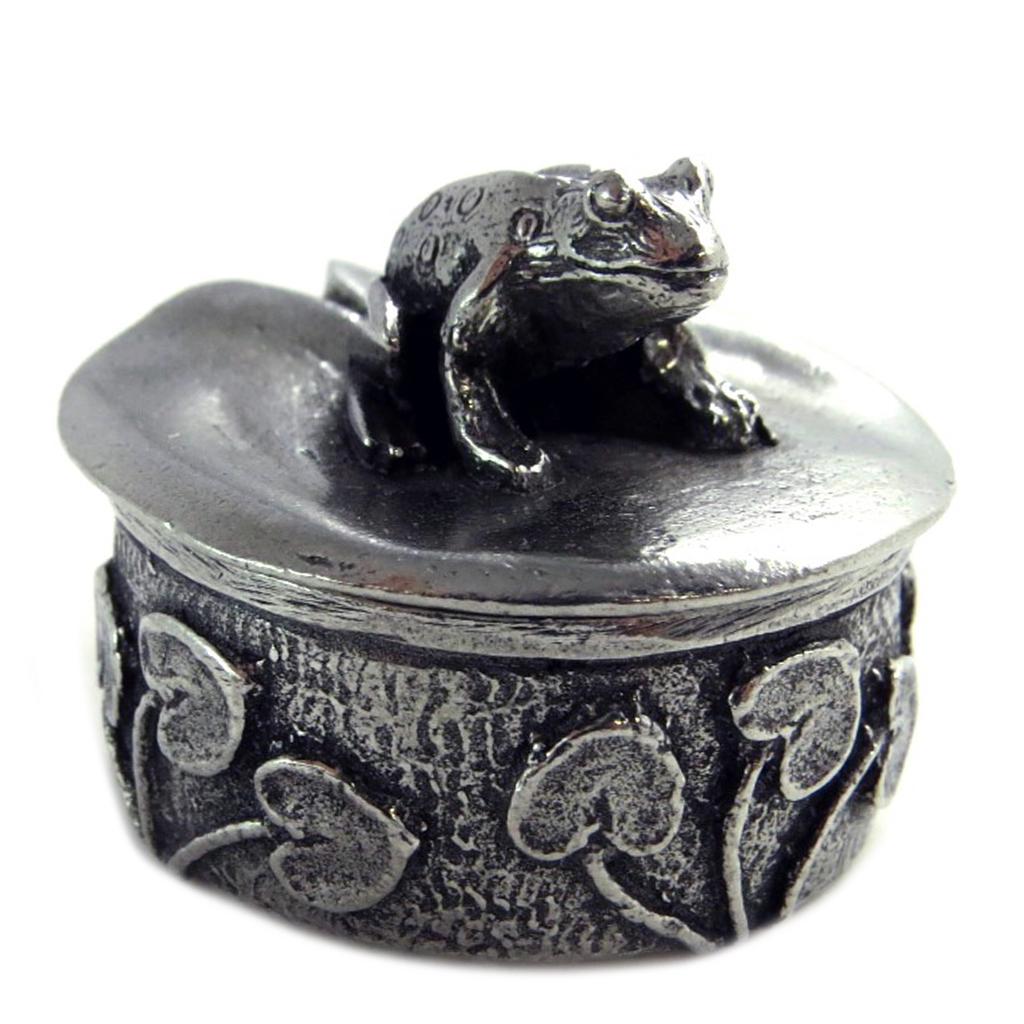 Les Trésors De Lily [Q2768] - Coffret à Bijoux / boite à secrets artisanal 'Grenouille' argenté vieilli - motif 25x27 mm