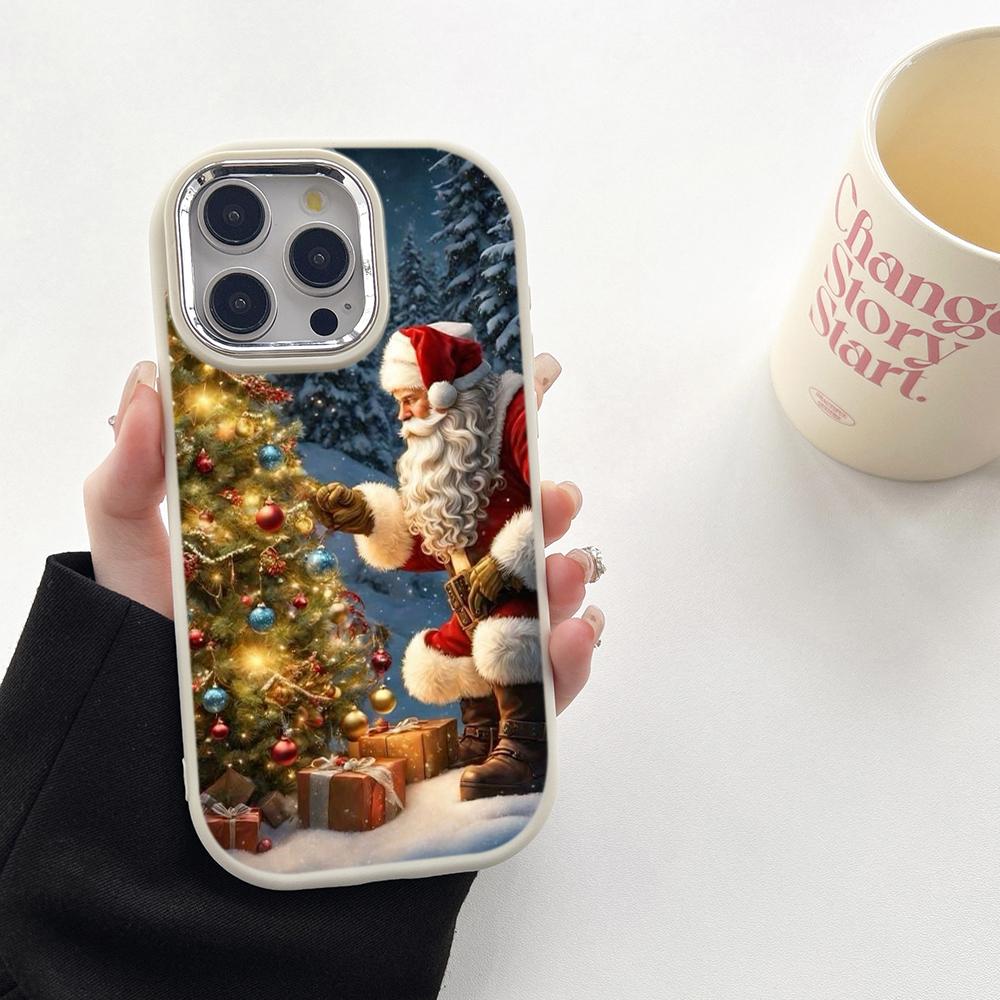 N105 рождественские и новогодние художественные мягкие чехлы для телефонов Samsung S24 — фото 14