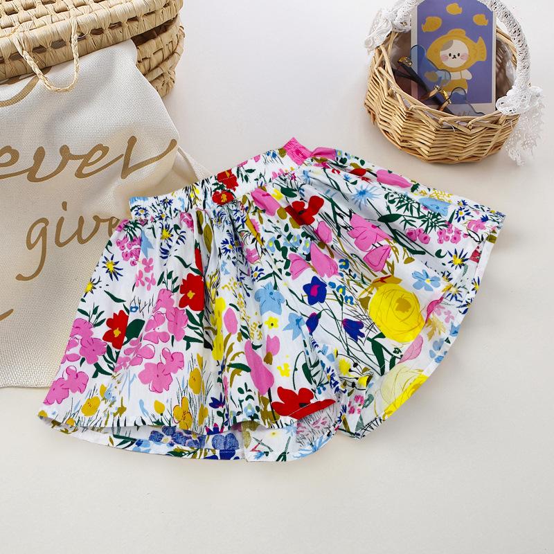Girls' Floral Cotton Skirt - Summer Bloom Edition