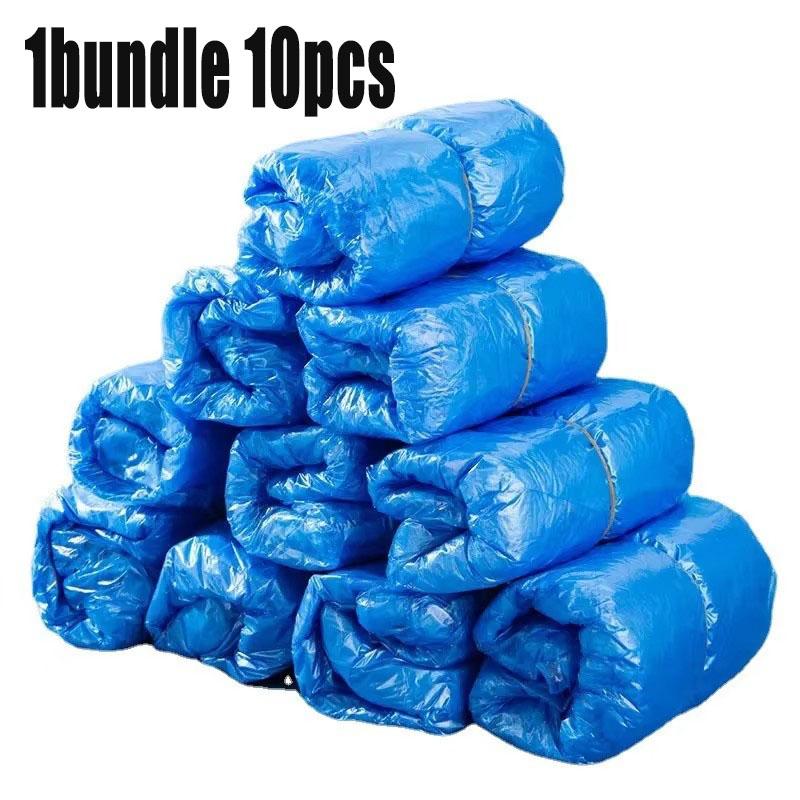 100PCS Disposable Waterproof Shoe Cover Plastic Non-slip Foot Cover Indoor PE Padded Shoe Cover