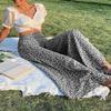 Women Pants High Waist Floral Print Wide Leg Trousers Vintage Style Loose Fit Casual Long Pants with Pockets