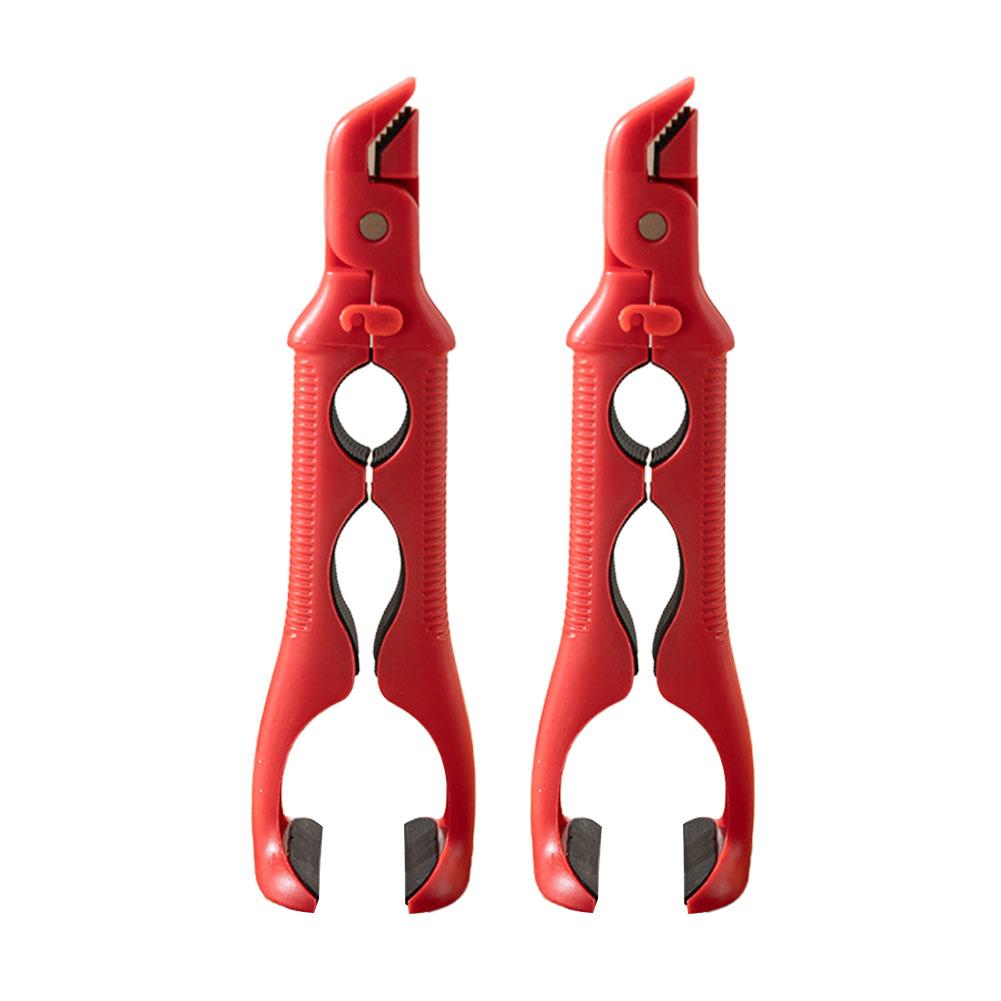 

2PCS 3 In 1 Anti Scalding Clip Silicone Handle Heat-Resistant Bottle Opener Thickened Ergonomic Dish Lifter Clamp Frying Pans красный