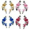 1 Pair Flower Embroidery Patches Sew On Patches Handmade Embroidered Appliques for Clothes Jackets Craft Decoration