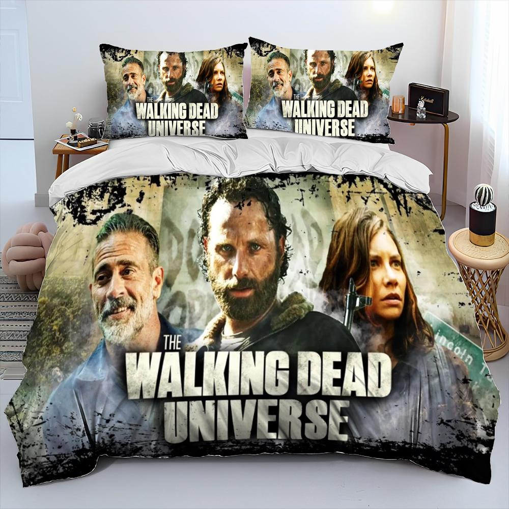 Skräck TV The Walking Dead Lincoln Påslakan Sängkläder Set Påslakan Sängset Täcke Örngott King Queen Storlek Sängkläder Set