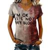 T-shirt décontracté à manches courtes et col en V pour femme avec imprimé Halloween