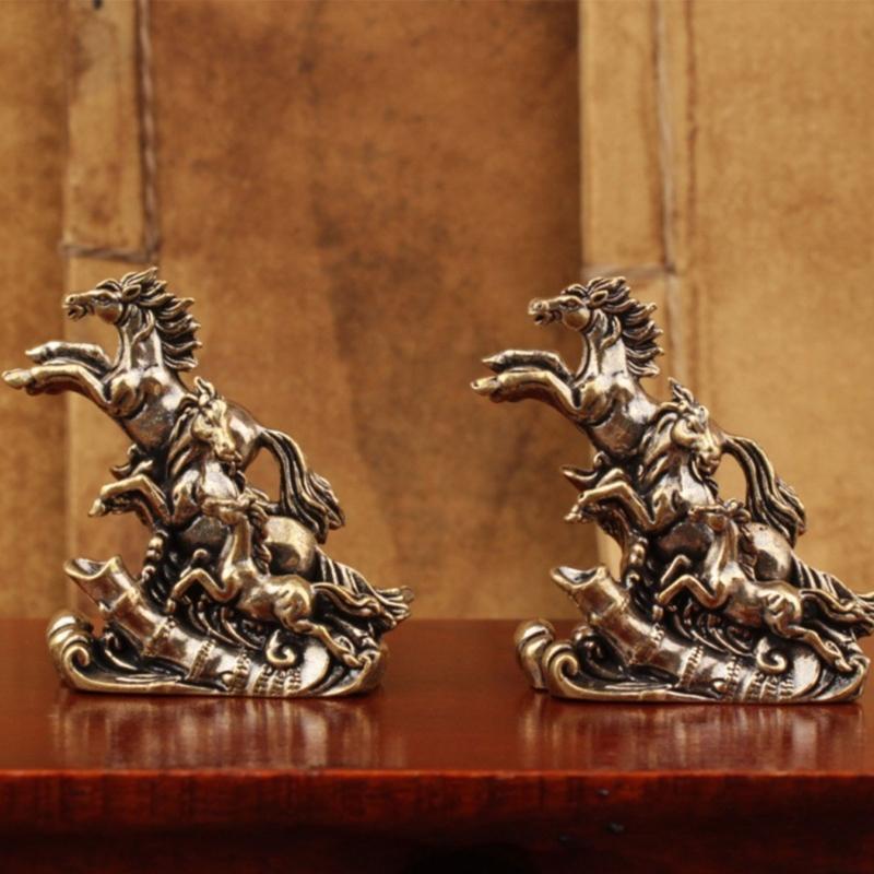 Posąg Figurka Galopujących Koni Symbolizujący Sukces I Siłę Prezent Na Parapetówkę Ceremonie Otwarcia Dekoracja Domu