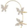 The New Trendy High-end Style Is Full of Diamonds, No Ear Holes, Ear Hangings, Diamond-encrusted Butterfly Temperament, Ear Bone Clips for Women