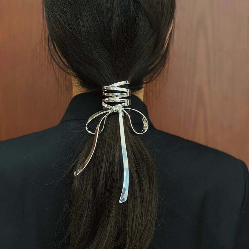 

Women Alloy Hairpin Hair Crab Ladies Ponytail Punk Hair Clips Hair Claw Sliver Bow Styling Tools Fashion Hair Accessories Gift