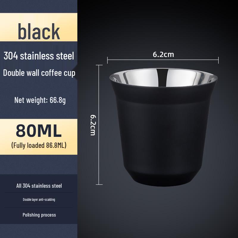 

Ізольована двошарова кружка з нержавіючої сталі 304 для кави та чаю 80ML Small
