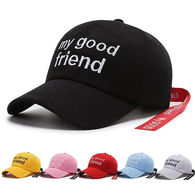 Hat Spring and Autumn New Embroidery Ribbon Baseball Cap Personalized Peaked Hat Outdoor Sun Hat Travel Hat Couple Hat