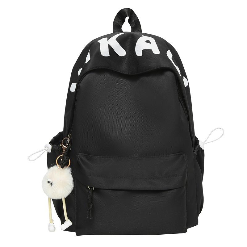 School bag Mori casual simple versatile college student school bag fresh and sweet solid color with letters light large capacity backpack