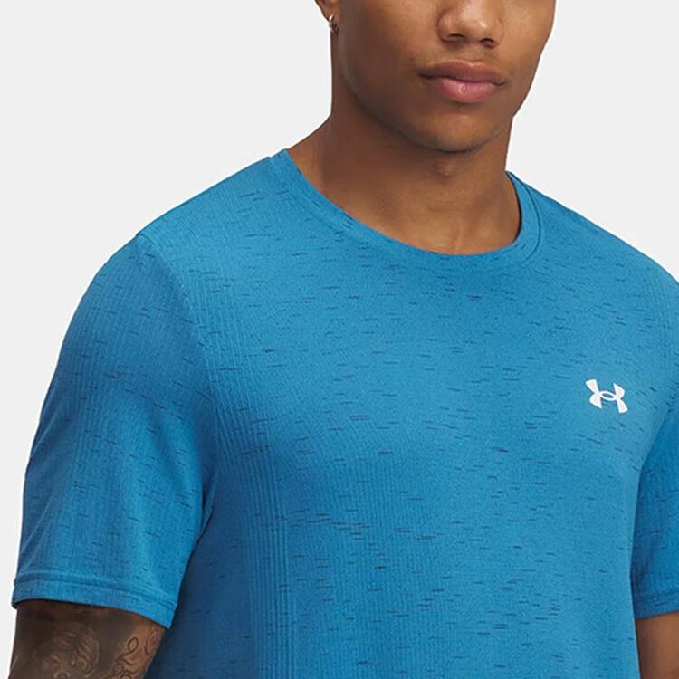 Under Armour Vanish Seamless Logo Round Neck Pullover Short Sleeve T-Shirt Men T-Shirts Blue 1382801-452