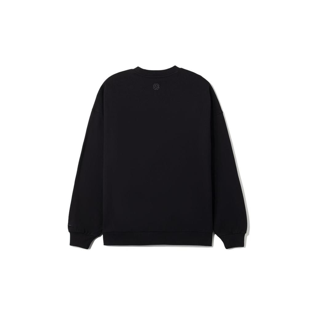 Li-Ning CF Wu Xing Letter Sticker Print Pullover Sweatshirt Unisex Sweatshirt Black AWDRG52-4