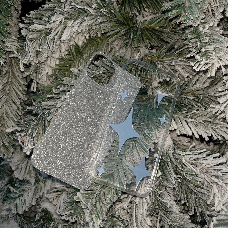 Ins Korean Cute Star Mirror Glitter Phone Case pentru Iphone 14 13 12 11 Pro Max Bling Stars Silver Shockproof Soft Cover Funda