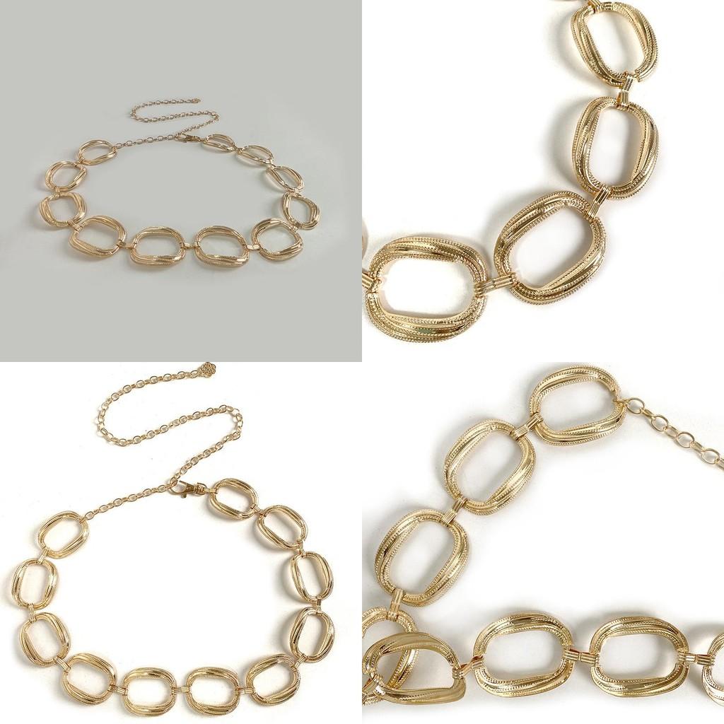 Chain Fashion Waist For Women With Metal Geometric Pattern And Classic Style