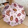 1PC Butterfly Flowers Umbrella-8-Rib Reinforced Portable Folding Travel Suitable for All Seasons Outdoor Daily Use-G392