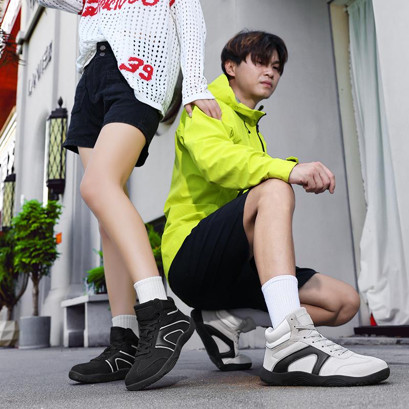 High-top Running Sports Shoes Women Elastic Casual Sneakers Fashion Lace-up Jogging Walking Shoes for Men Anti-slip