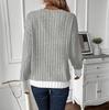 Women's V Neck Sweaters Casual Long Sleeve Pullover Knit Tops Loose Basic Clothing