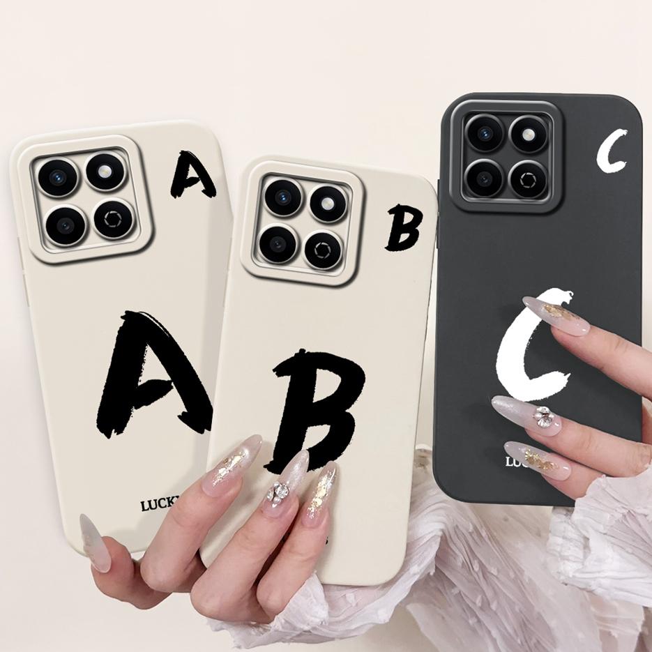 For Honor X7C Case ALT-LX2 Cute Lucky Letters Cover Shockproof Soft TPU Phone Case For Honor 200 Smart HonorX7C Back Cover Coque