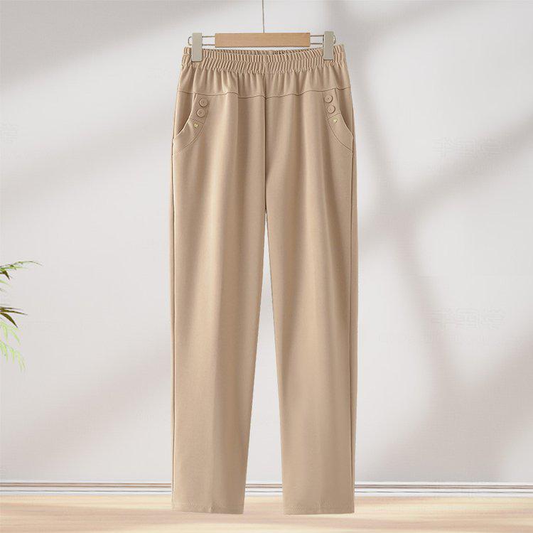 Summer High-Waisted Wide-Leg Pants for Middle-Aged Women