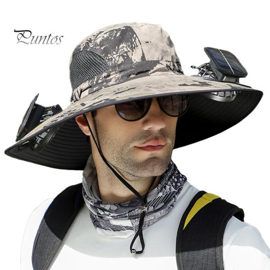 

Шляпа с солнечным вентилятором и широкими полями, защита от ультрафиолета, охлаждающий вентилятор, рыбацкая шляпа, USB аккумуляторная, складная, для мужчин и женщин, рыбак, походная шляпа от солнца хаки