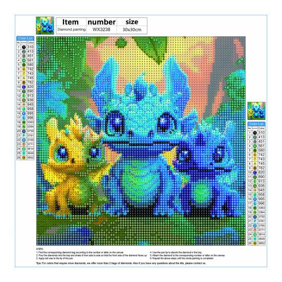 1 Set 5D Diamond Painting Kit Cute Cartoon Animals Pattern Vibrant Color Enhance Creativity Reduce Stress Mosaic Art Craft Kit