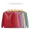 Women's Round Neck Printed Sweater Autumn Winter Rhinestone Plus Size Pullover Knitwear Loose Knit Top