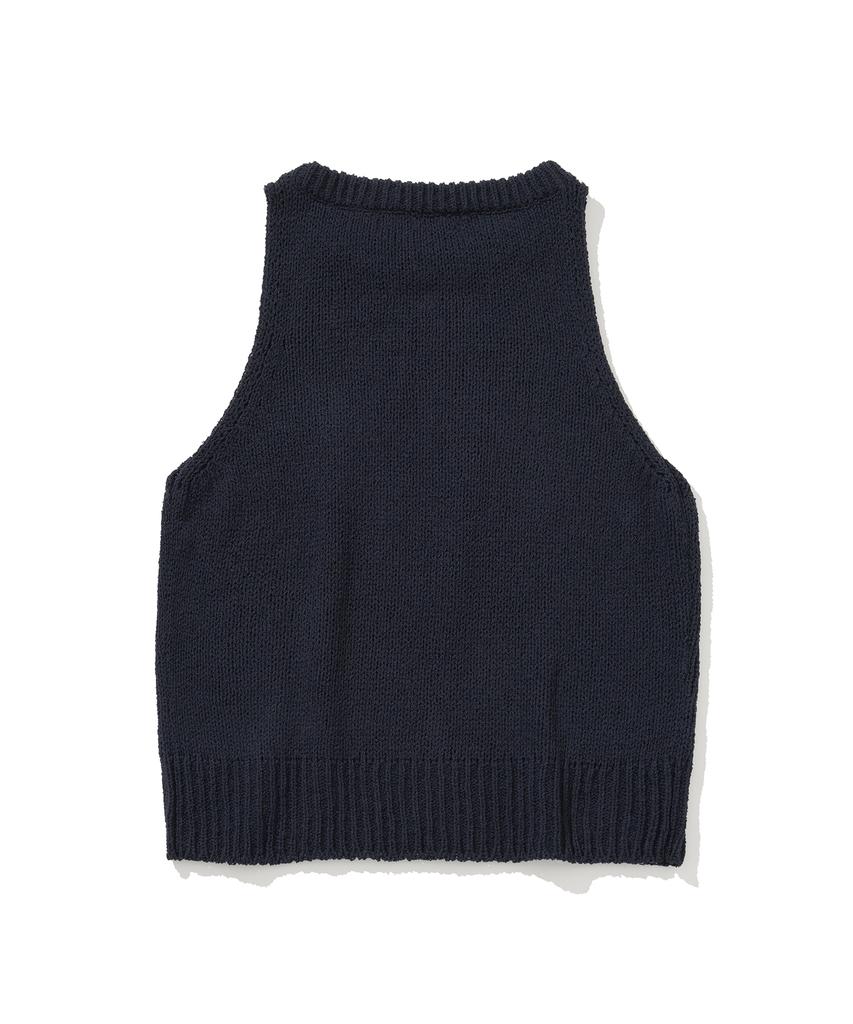 KNITTED (W) Summer Boucle Sleeveless Navy