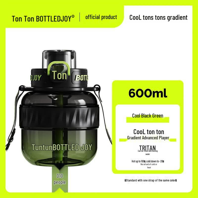 BOTTLED JOY 0.6L Tritan Water Bottle with Pop-Up Lid