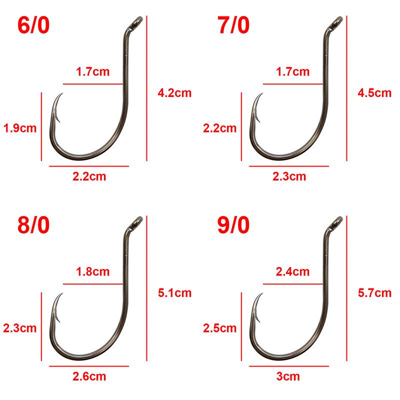 200pcs 8299 High Carbon Steel Fishing Hooks Black Offset Octopus Beak Bait Fishhook Size 1 2 6 8 2/0 3/0 4/0 5/0 6/0 7/0 8/0 9/0