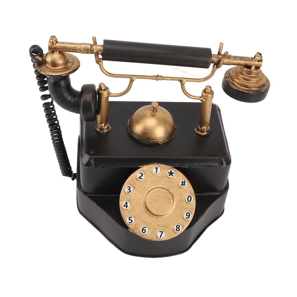 Retro Rotary Dial Phone Vintage Rotary Telephone Decor Statue Artist Figurine Cafe Bar Window Decor