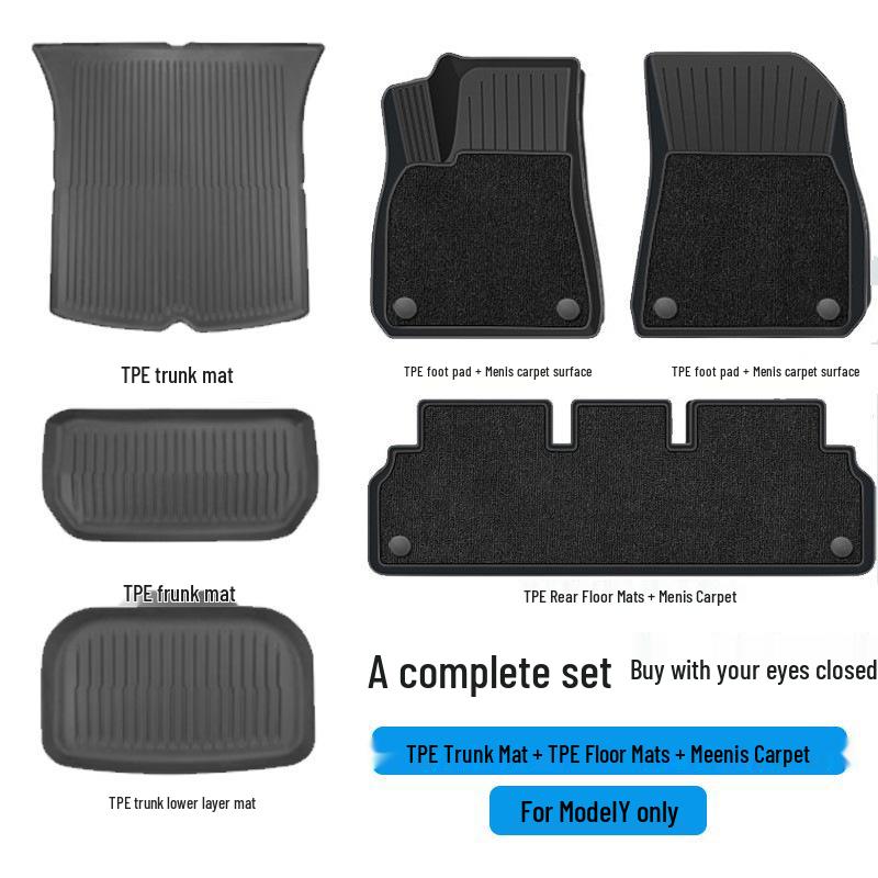 Custom TPE Floor and Trunk Mats for Tesla Model 3 & Y
