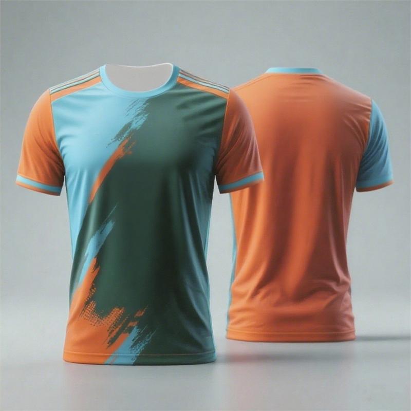 Simple Fashion Contrast Color Sports T Shirt Summer Casual Gym Fitness 3D Printed T-shirts Loose Breathable Running Tees Tops