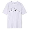 Cotton Oversize Tee Fishing Heartbeat Novelty Funny T Shirt Hip Hop Tshirt Streetwear T-Shirt Harajuku Shirt Shirt Male